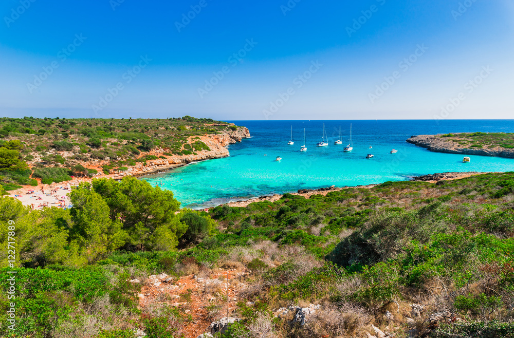 Meer Küste Bucht Aussicht auf Cala Varques Mallorca Spanien 