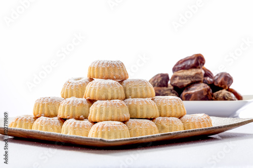 Mamoul with dates, arabic cookies photo