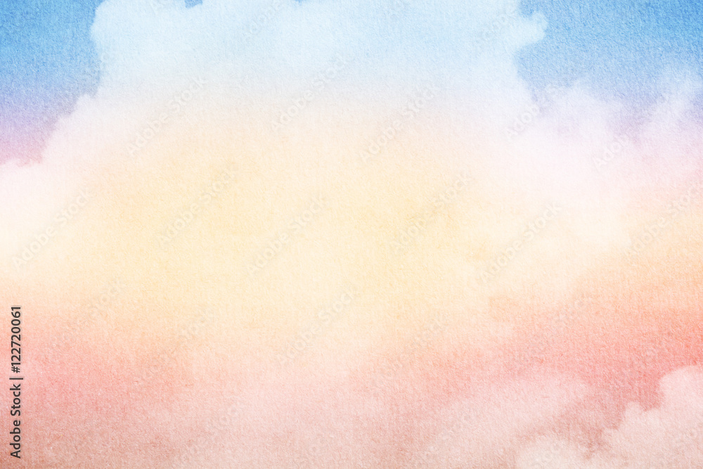 artistic sky and cloud with gradient color and grunge paper texture