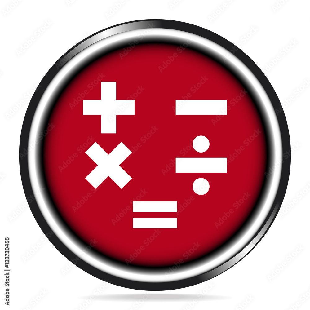 Obraz premium Calculator icon, calculator on red button