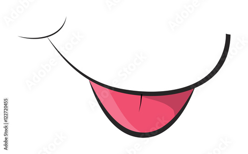 cute tongue smile vector symbol icon design.