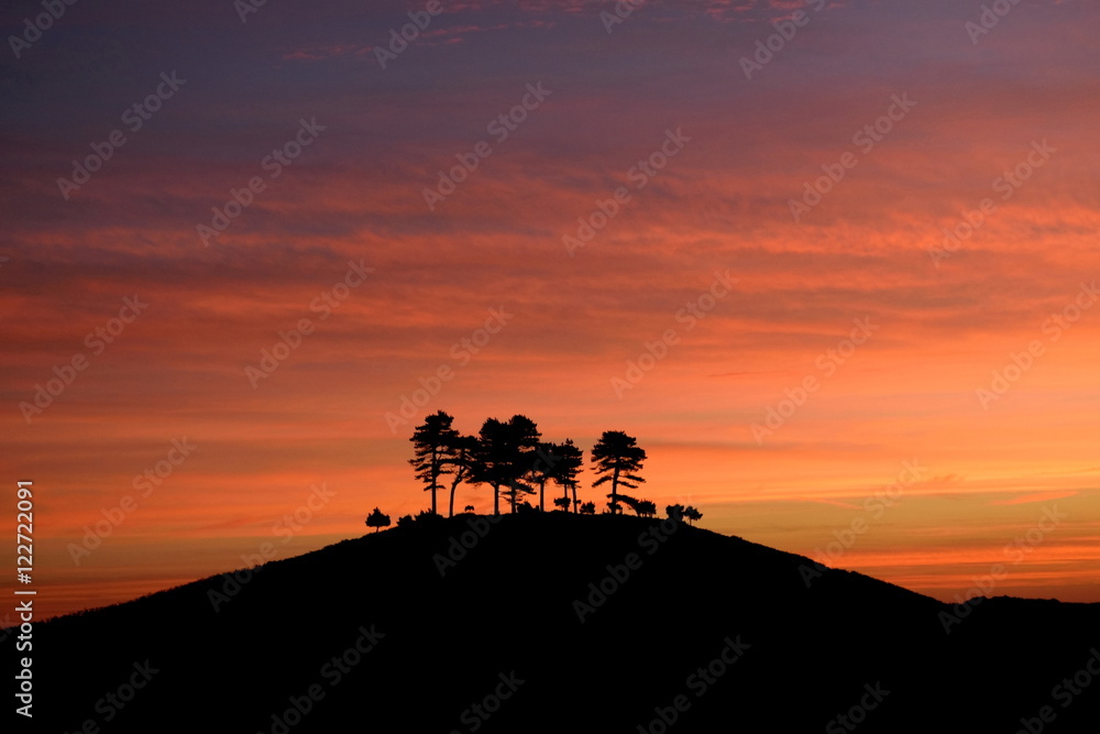 Sunrise over Colmer's Hill in Dorset AONB (Area of Outstanding Natural Beauty)