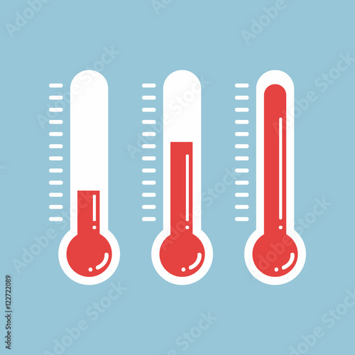 red thermometers with different levels