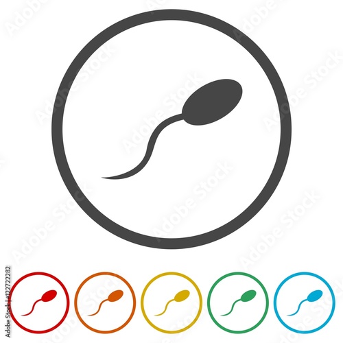 Sperm sign icon. Fertilization or insemination symbol