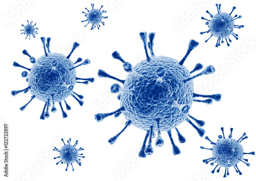 virus 3d image in attractive colour background.
3d rendering of a virus.
 photo