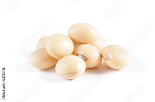 soy beans close up isolated on white background