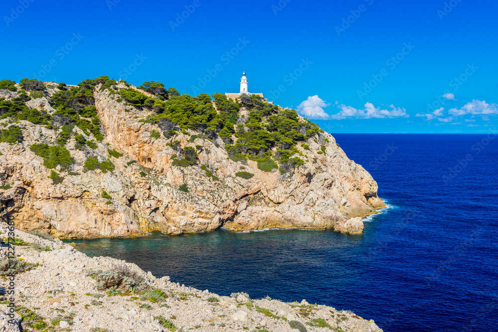 Lighthouse close to Cala Rajada, Majorca Lighthouse close to Cala Rajada, Majorca