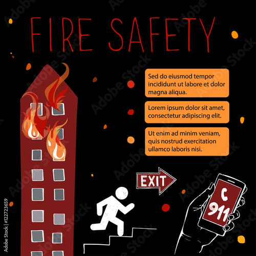 Template for fire safety instructions.