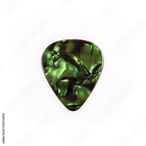 Guitar plectrum isolated on a white background