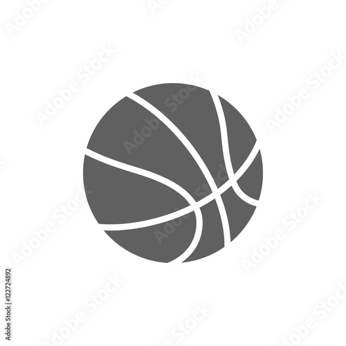 Icono de un bal  n de baloncesto sobre un fondo blanco