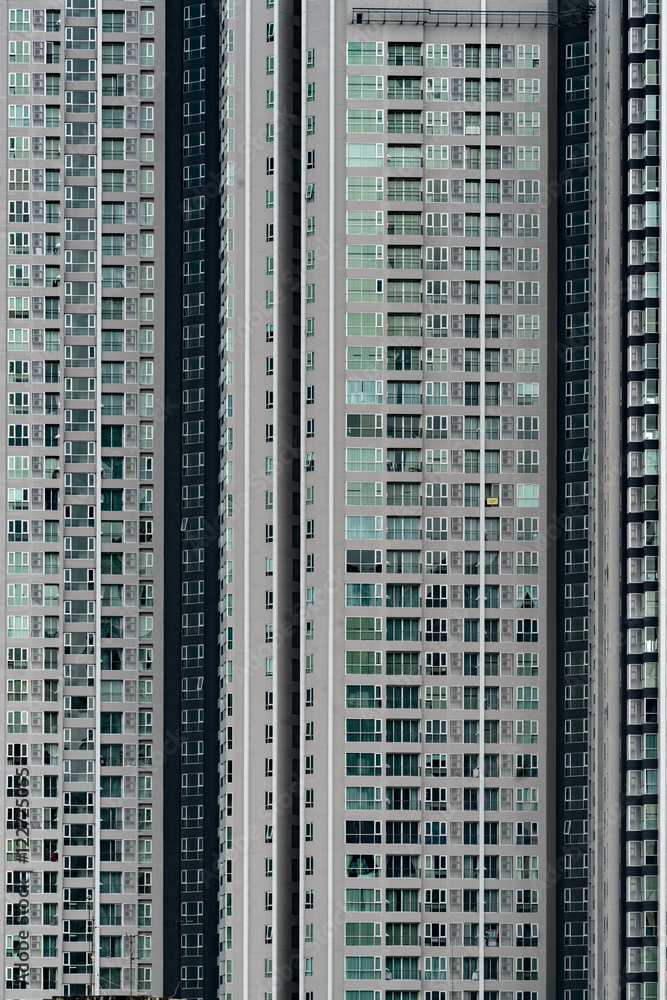 High-rise building window facade, Bangkok, Thailand