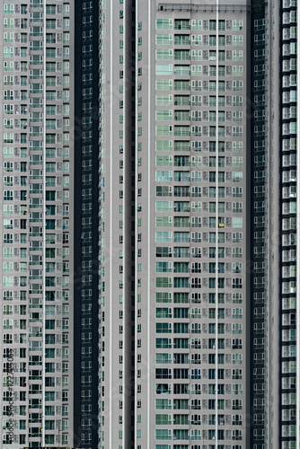 High-rise building window facade, Bangkok, Thailand