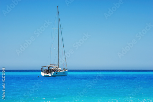 Sailing ship luxury yacht in the Sea.
