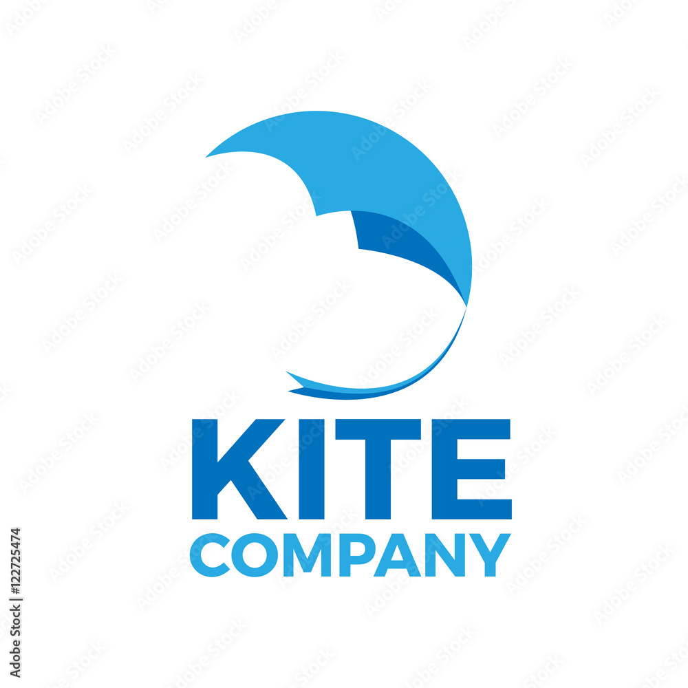 Fototapeta premium Vector sign kite flying in abstract shape