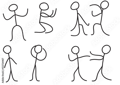 Stick figure pictogram icon, man scene stick,  Person Emotion