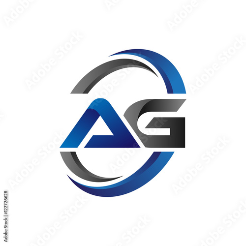 Billede på lærred Simple Modern Initial Logo Vector Circle Swoosh ag
