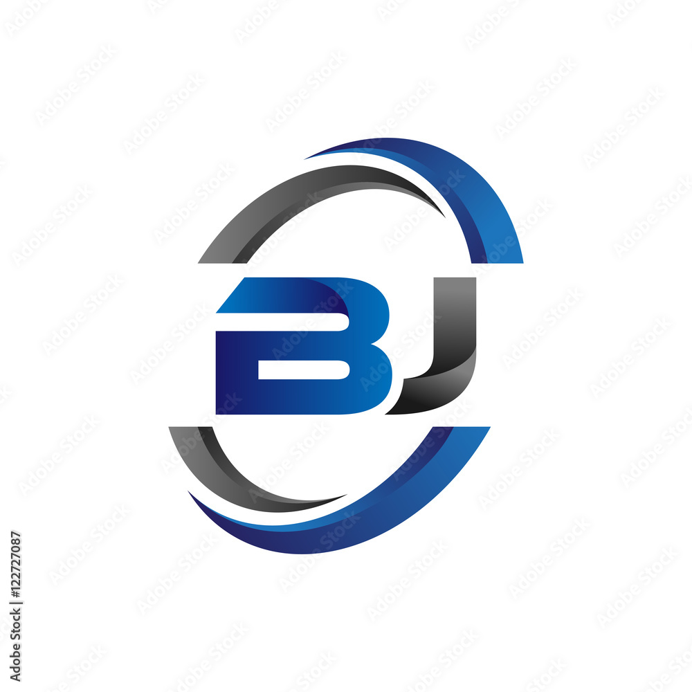 Simple Modern Initial Logo Vector Circle Swoosh bj Simple Modern Initial Logo Vector Circle Swoosh bj