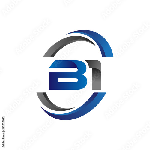 Simple Modern Initial Logo Vector Circle Swoosh bi