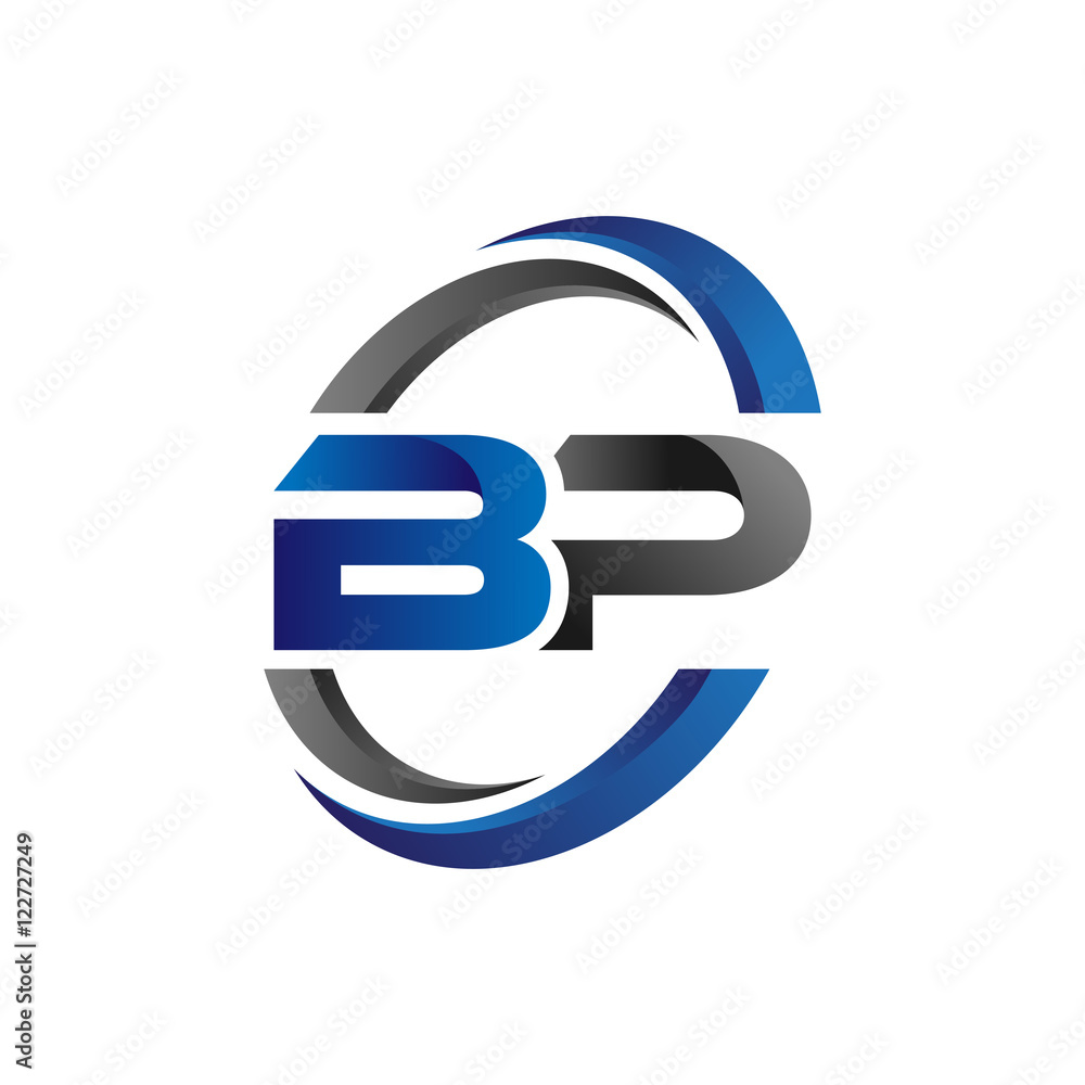 Simple Modern Initial Logo Vector Circle Swoosh bp Simple Modern Initial Logo Vector Circle Swoosh bp