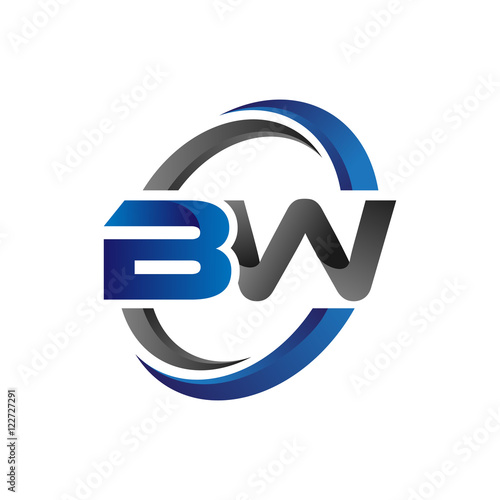 Simple Modern Initial Logo Vector Circle Swoosh bw