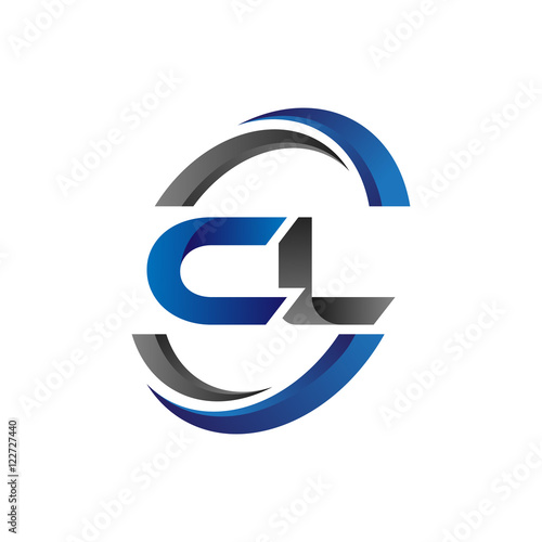 Simple Modern Initial Logo Vector Circle Swoosh cl