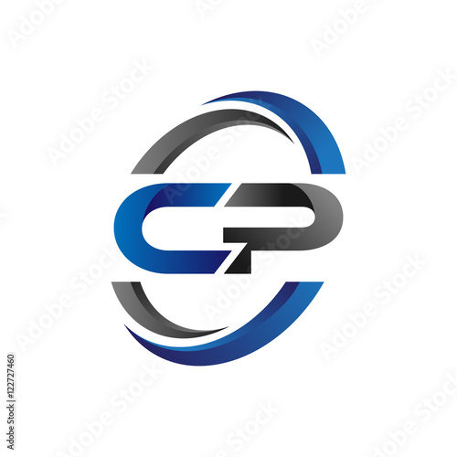 Simple Modern Initial Logo Vector Circle Swoosh cp