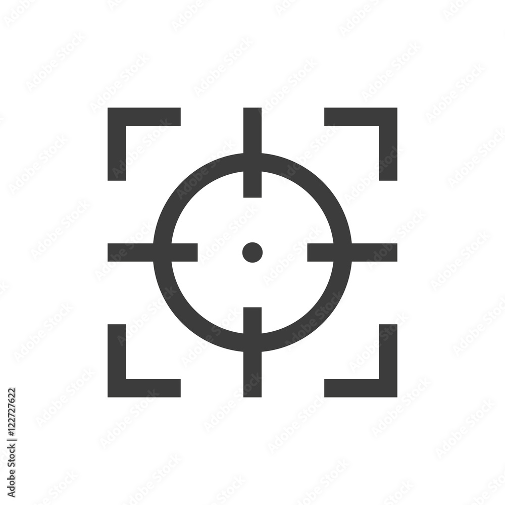 Focus sight icon gray on a white background Focus sight icon gray on a white background