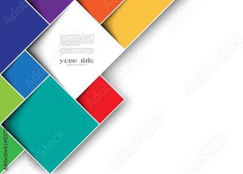 3d Colorful squares design. Infographic signs