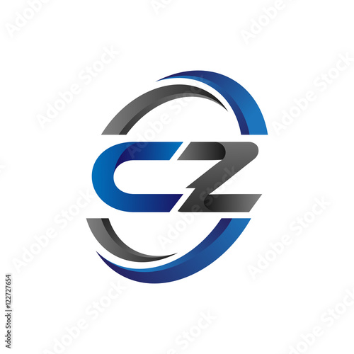 Simple Modern Initial Logo Vector Circle Swoosh cz