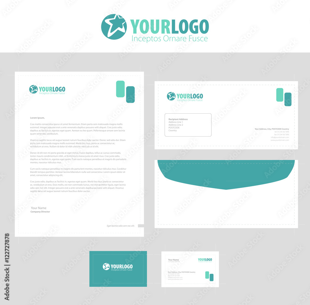 White classic corporate stationery template design White classic corporate stationery template design