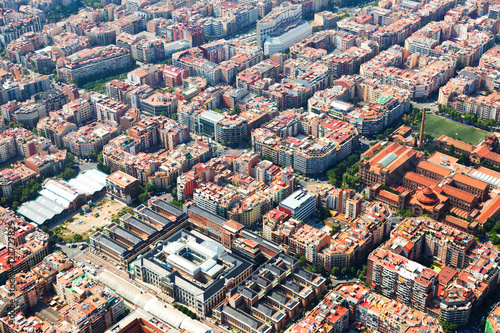 Aerial view of Barcelona from helicopter © JackF