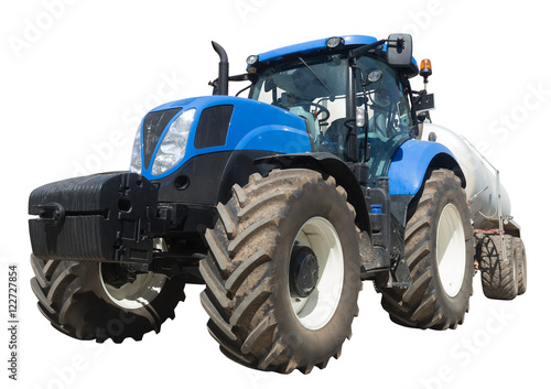 tractor with tank isolated