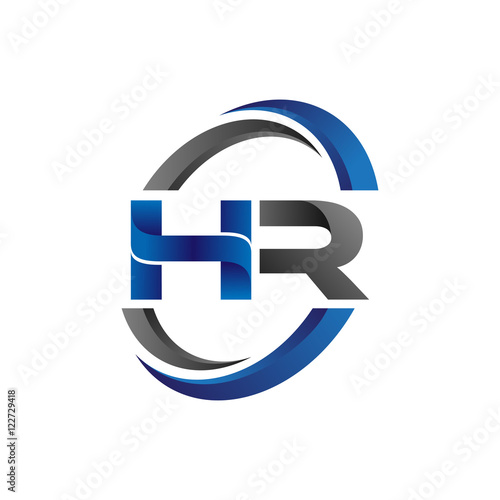 Simple Modern Initial Logo Vector Circle Swoosh hr