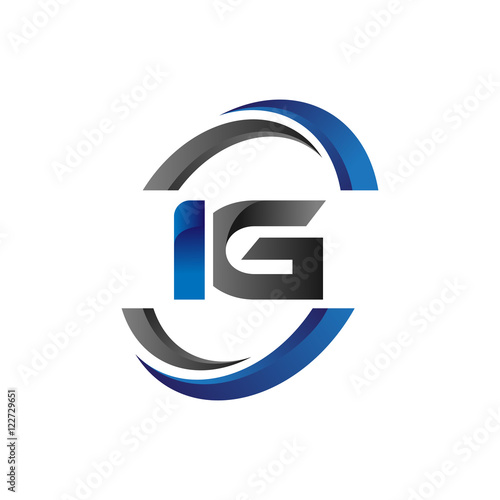 Simple Modern Initial Logo Vector Circle Swoosh ig