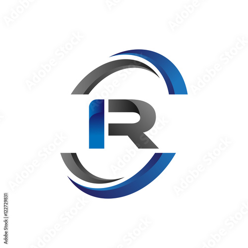 Simple Modern Initial Logo Vector Circle Swoosh ir