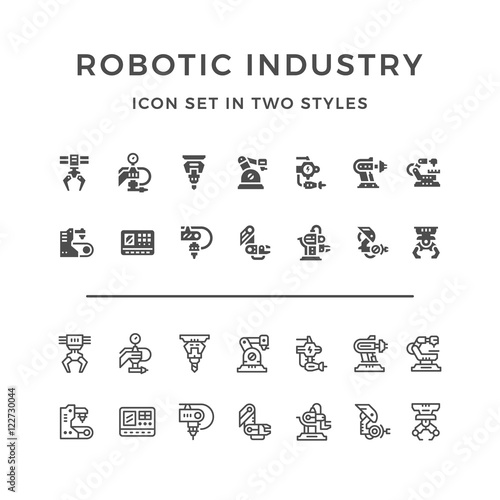 Set icons of robotic industry