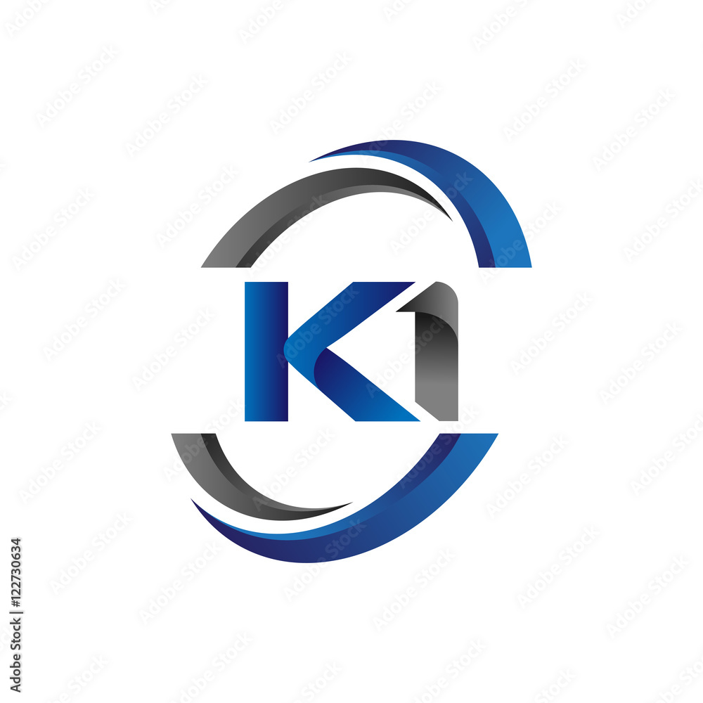 Simple Modern Initial Logo Vector Circle Swoosh ki Simple Modern Initial Logo Vector Circle Swoosh ki