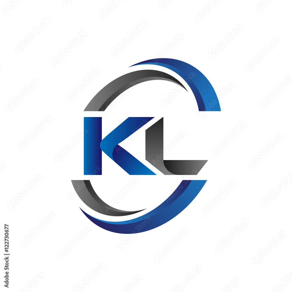 Simple Modern Initial Logo Vector Circle Swoosh kl Simple Modern Initial Logo Vector Circle Swoosh kl