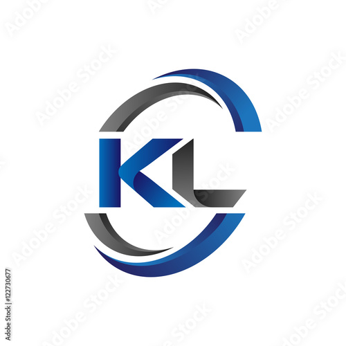 Simple Modern Initial Logo Vector Circle Swoosh kl