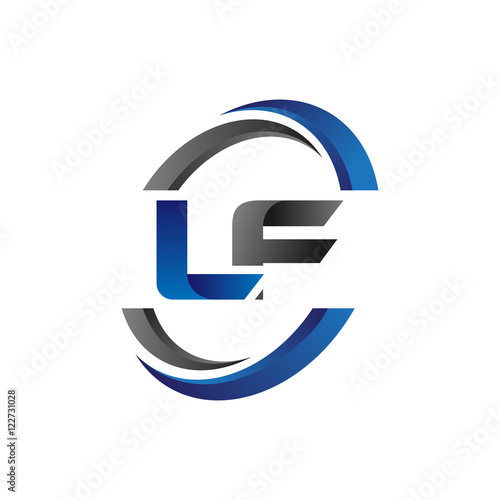 Quadro em tela Simple Modern Initial Logo Vector Circle Swoosh lf