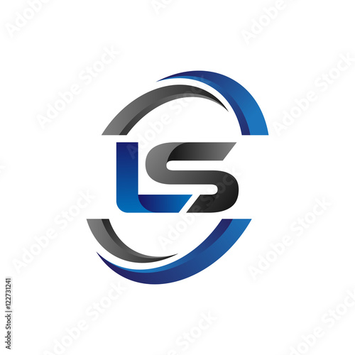 Simple Modern Initial Logo Vector Circle Swoosh ls