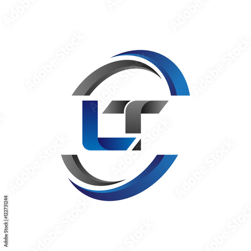 Simple Modern Initial Logo Vector Circle Swoosh lt