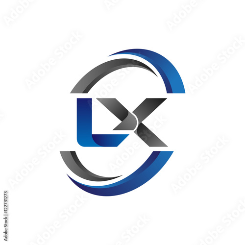 Simple Modern Initial Logo Vector Circle Swoosh lx