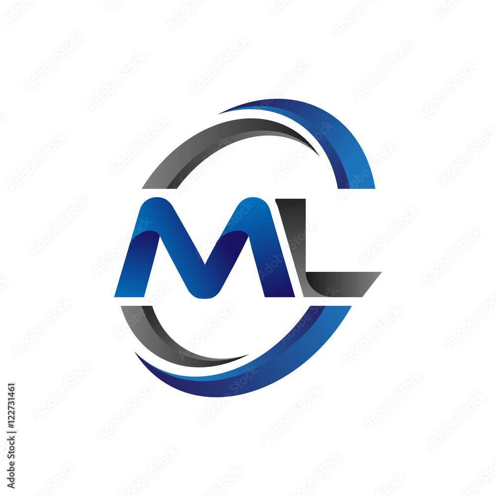 Simple Modern Initial Logo Vector Circle Swoosh ml Simple Modern Initial Logo Vector Circle Swoosh ml
