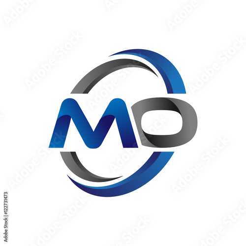 Simple Modern Initial Logo Vector Circle Swoosh mo photo