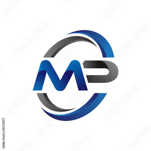 Simple Modern Initial Logo Vector Circle Swoosh mp photo
