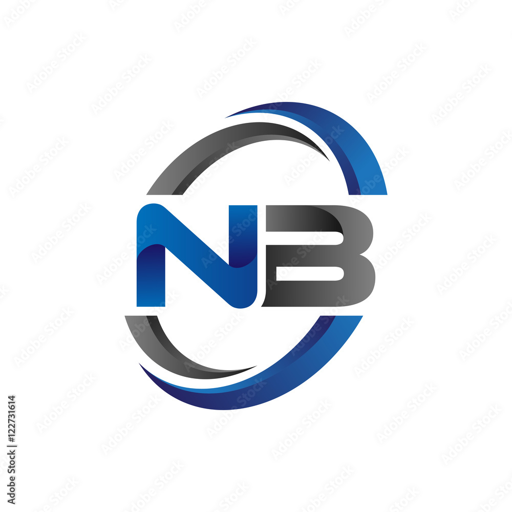 Simple Modern Initial Logo Vector Circle Swoosh nb Simple Modern Initial Logo Vector Circle Swoosh nb