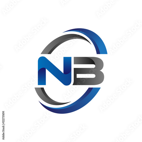 Simple Modern Initial Logo Vector Circle Swoosh nb