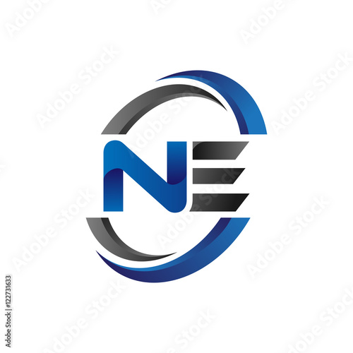 Simple Modern Initial Logo Vector Circle Swoosh ne