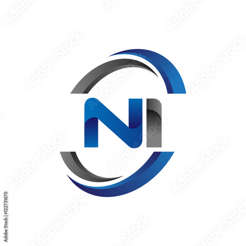 Simple Modern Initial Logo Vector Circle Swoosh ni
